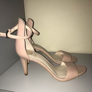 Tan open toed heels